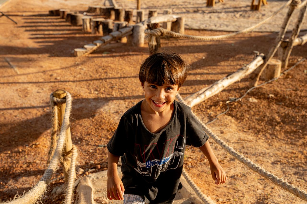 criança num microparque